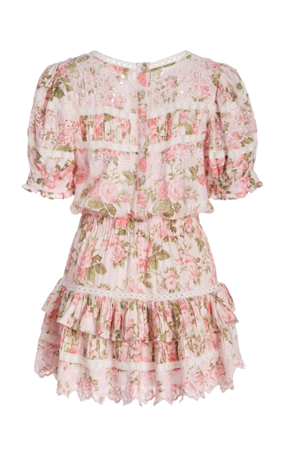 Shop Loveshackfancy Women's Augustine Floral Cotton Mini Dress In Pink