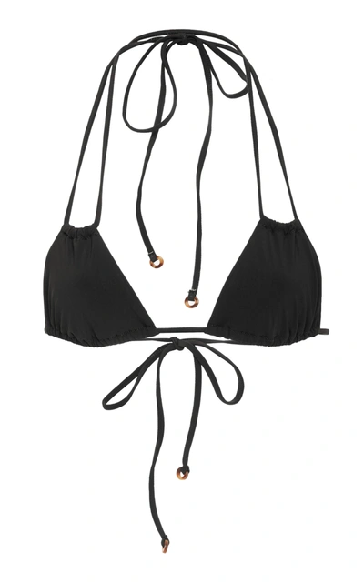 Shop Anemone The Jane Double-string Bikini Top In Black