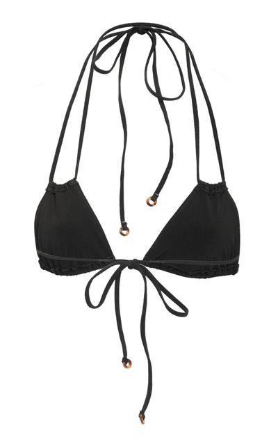 Shop Anemone The Jane Double-string Bikini Top In Black