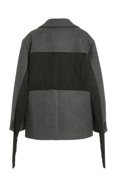 Prada Oversized Single-breasted Wool Jacket In Grey