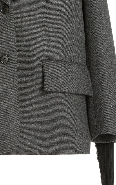 Shop Prada Oversized Single-breasted Wool Jacket In Grey