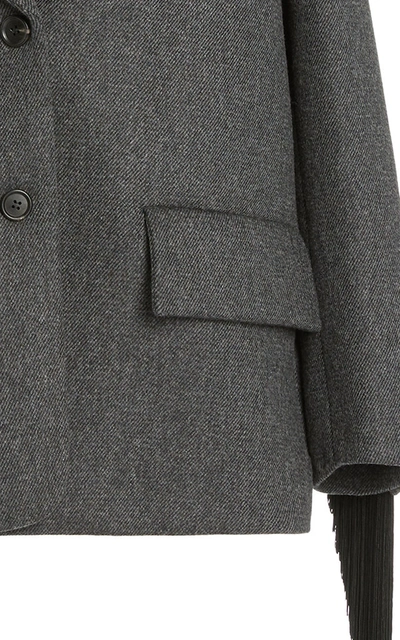 Prada Oversized Single-breasted Wool Jacket In Grey