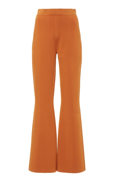 Shop Joseph Knit Flared-leg Pants In Orange