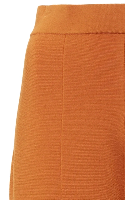 Shop Joseph Knit Flared-leg Pants In Orange