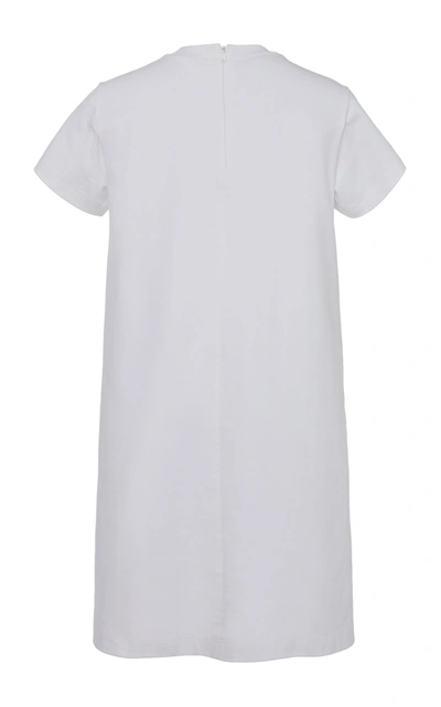 Shop Prada Women's Embroidered Cotton Mini T-shirt Dress In White