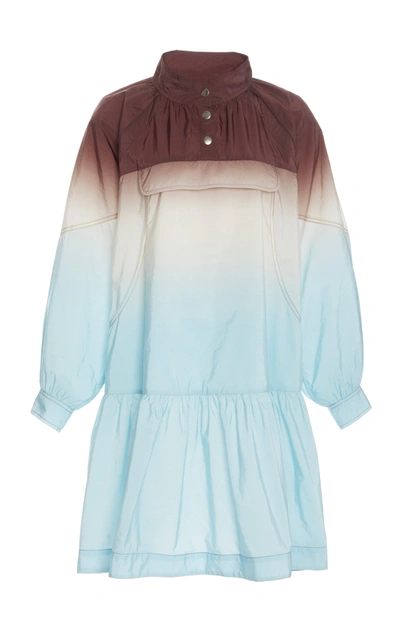 Shop Sea Zanna Ombre-effect Nylon Mini Dress In Blue
