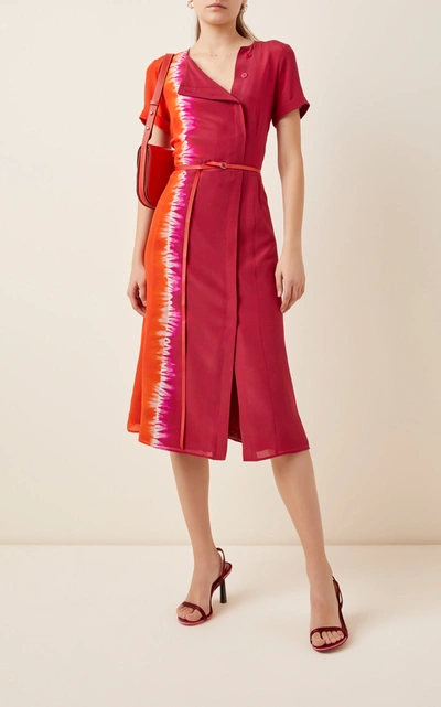 Shop Altuzarra Nori Silk Georgette Midi Dress In Pink