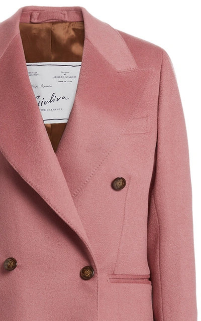 Shop Giuliva Heritage The Stella Cashmere Double-breasted Blazer In Pink