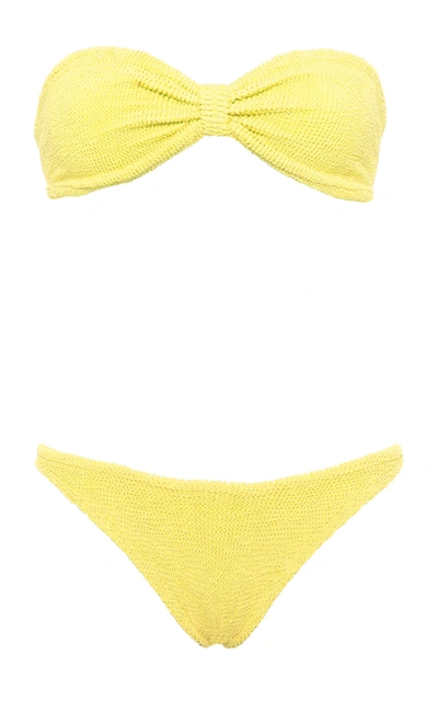 Shop Hunza G Women's Jean Crinkled Bikini In Yellow