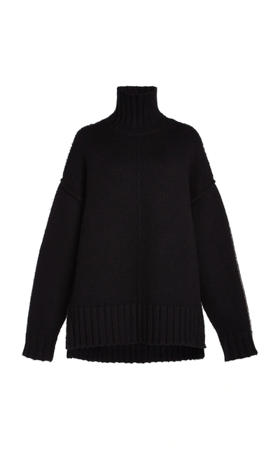 Shop Peter Do Women's Oversized Ribbed-knit Turtleneck Sweater In Navy