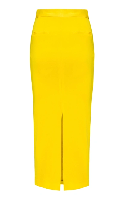 Shop Alex Perry Women's Audra Satin Crepe Pencil Skirt In Yellow