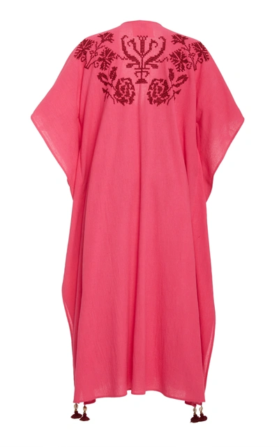 Shop Figue Women's Eliza Cotton Embroidered Caftan In Pink
