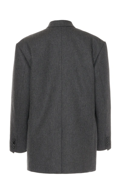 Shop Isabel Marant Oladimia Oversized Wool Double-breasted Blazer In Grey