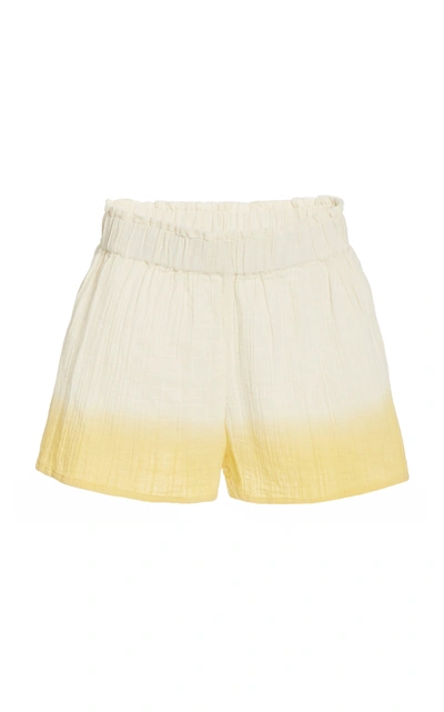 Shop Anaak Women's Aria Dip-dye Button Shorts In Yellow