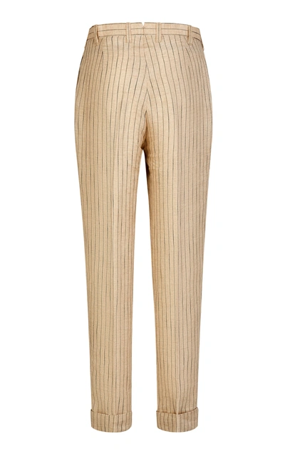 Shop Giuliva Heritage Collection The Cornelia Pinstriped Linen Pants In Stripe