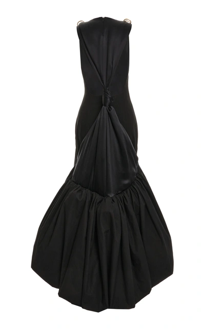 Shop Loewe Women's Draped Silk Satin And Taffeta Gown In Black