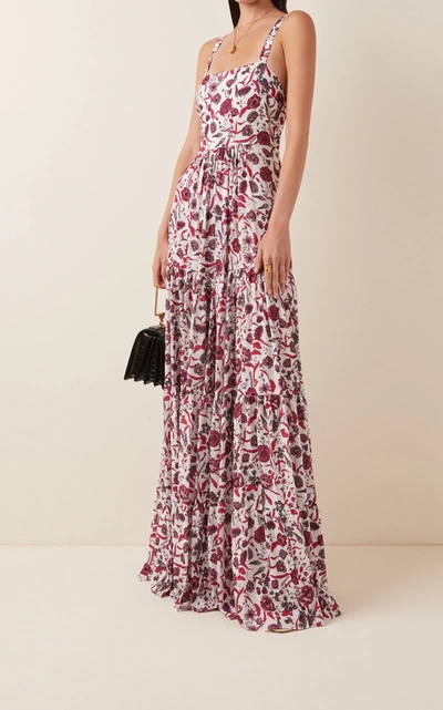 Shop Alexis Zofia Printed Crepe Maxi Dress In Multi