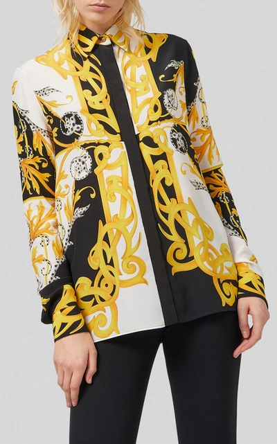 Shop Versace Printed Silk Cabana Shirt