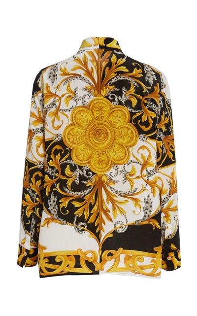 Shop Versace Printed Silk Cabana Shirt