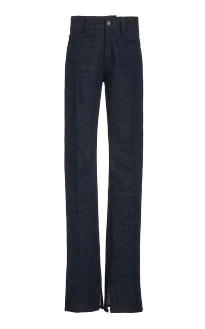 Shop Brandon Maxwell Women's Stretch High-rise Skinny-leg Jeans In White,dark Wash