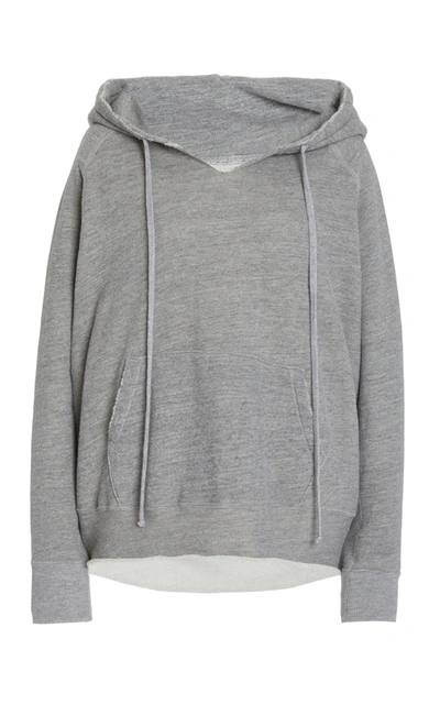 Shop Nili Lotan Rayne Cotton-terry Hooded Sweatshirt In Grey