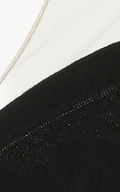 Shop Alexander Wang Women's Sheer-paneled Knit Cropped Cardigan In Black