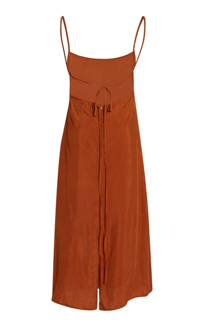 Shop Anemos Women's K.m. Washed Cupro Midi Dress In Orange