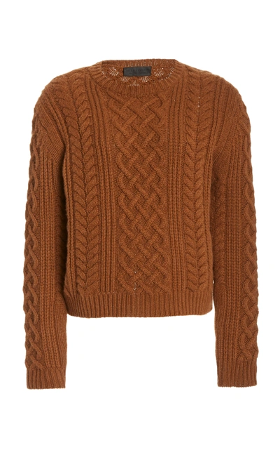 Shop Nili Lotan Women's Jodelle Cable-knit Cashmere Sweater In Brown
