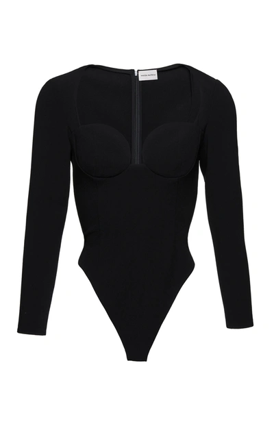 Shop Magda Butrym Women's Wool-blend Bodysuit In Black