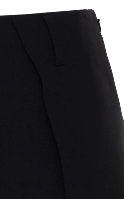 Shop Valentino High-rise Crepe Mini Short In Black
