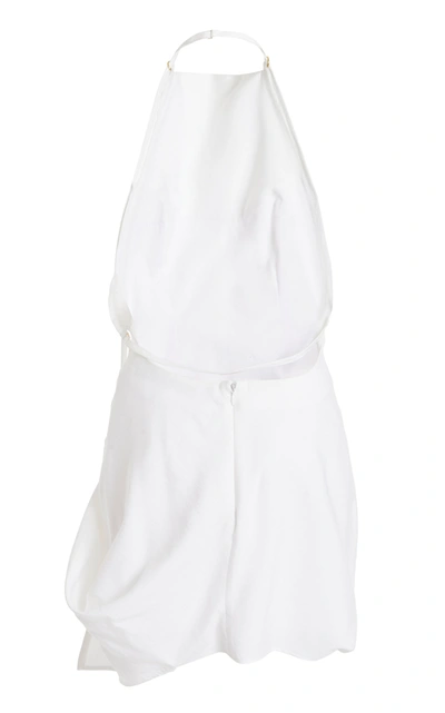 Shop Jacquemus Women's Figuerolles Draped Halterneck Crepe Mini Dress In White