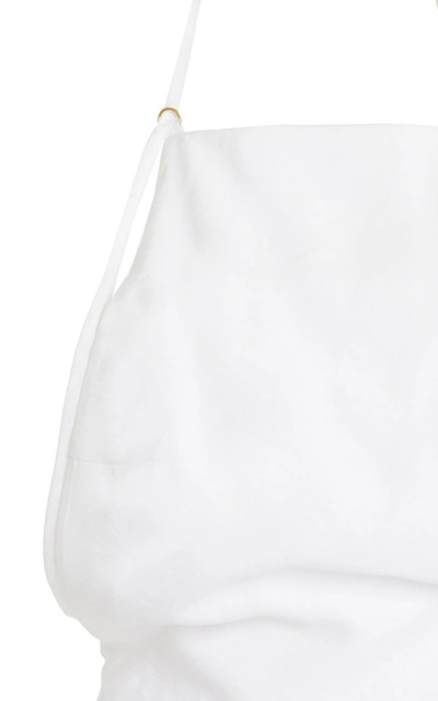 Shop Jacquemus Women's Figuerolles Draped Halterneck Crepe Mini Dress In White