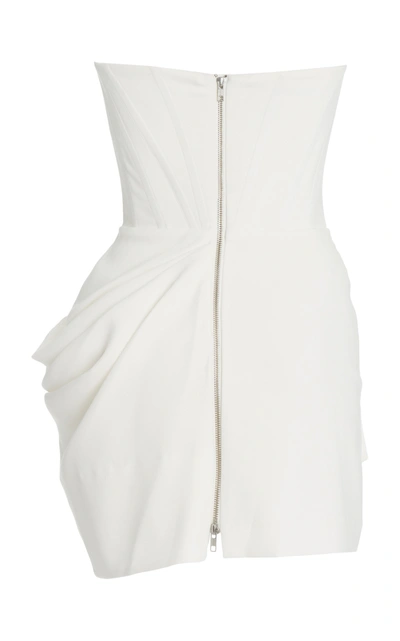 Shop Alex Perry Women's Exclusive Buckley Draped Stretch Crepe Strapless Mini Dress In White