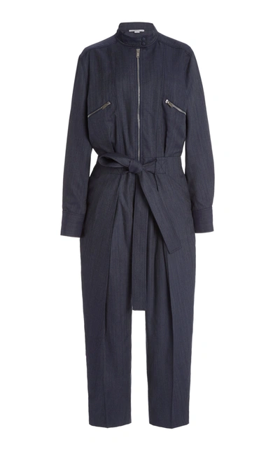 Shop Stella Mccartney Brielle Belted Tapered Jumpsuit In Grey