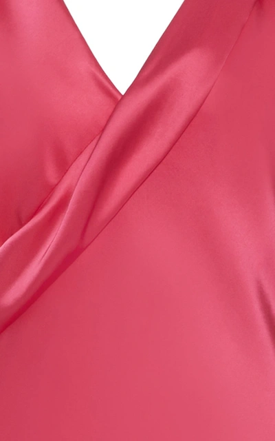 Shop Helmut Lang Sash-detailed Duchess Satin Dress In Pink