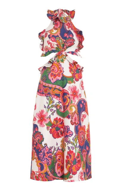 Shop Zimmermann Women's The Lovestruck Printed Linen Midi Dress