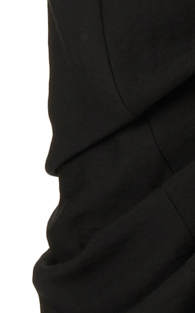 Shop Jacquemus Women's Sauade Asymmetric Draped Satin Maxi Dress In Black,white