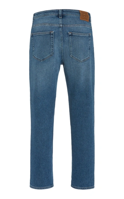Shop Totême Straight Rigid Mid-rise Jeans In Medium Wash
