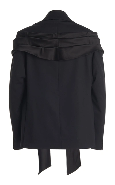 Shop Simone Rocha Oversized Stretch-wool Jacket In Black