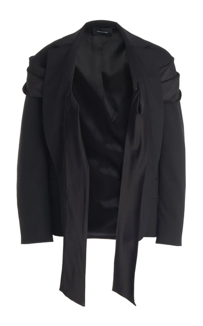 Shop Simone Rocha Oversized Stretch-wool Jacket In Black