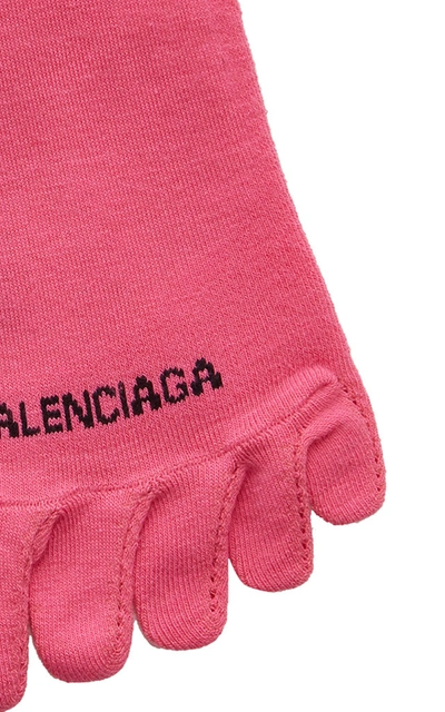 Shop Balenciaga Women's Logo-embellished Jersey Socks In Black,pink