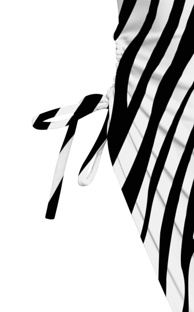 Shop Aexae Women's Zebra-print Strapless One-piece Swimsuit In Animal