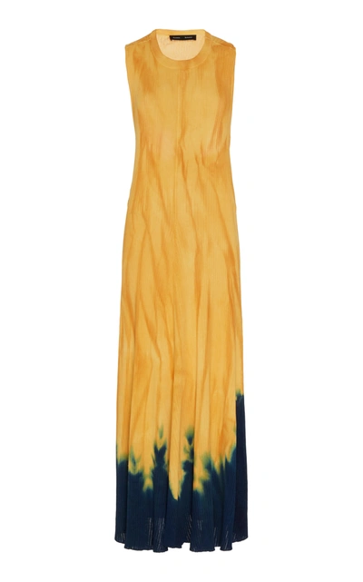 Shop Proenza Schouler Tie-dyed Sleeveless Knit Midi Dress In Orange