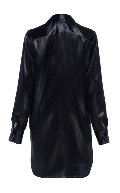 Shop Bottega Veneta Women's Ruched Satin Top In Black