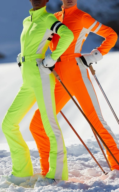 Shop Bogner Women's Cat Softshell Ski Suit In Orange,black