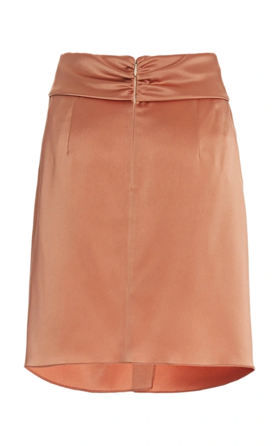 Shop Nanushka Milo Draped Satin Mini Skirt In Orange