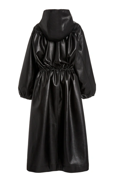Shop Nanushka Noki Oversized Leather-blend Coat In Black