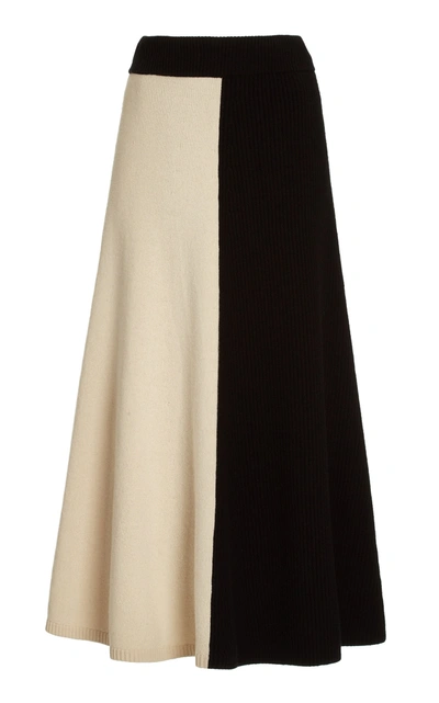 Shop Joseph Women's Colorblock Wool Maxi Skirt In Black,white