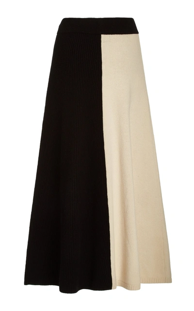 Shop Joseph Women's Colorblock Wool Maxi Skirt In Black,white