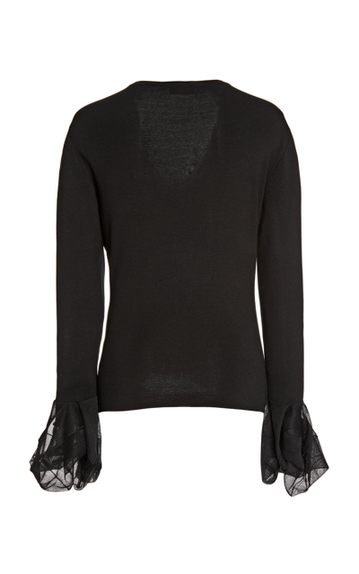 Shop Akris Silk-blend Knit Top In Black
